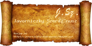 Javorniczky Szerénusz névjegykártya